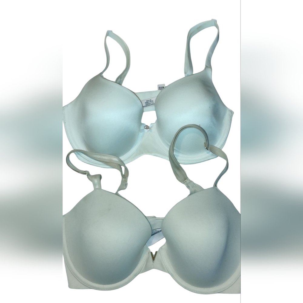 Victoria's Secret Women's Lined Demi White & Nude Bra Set Size 32DD